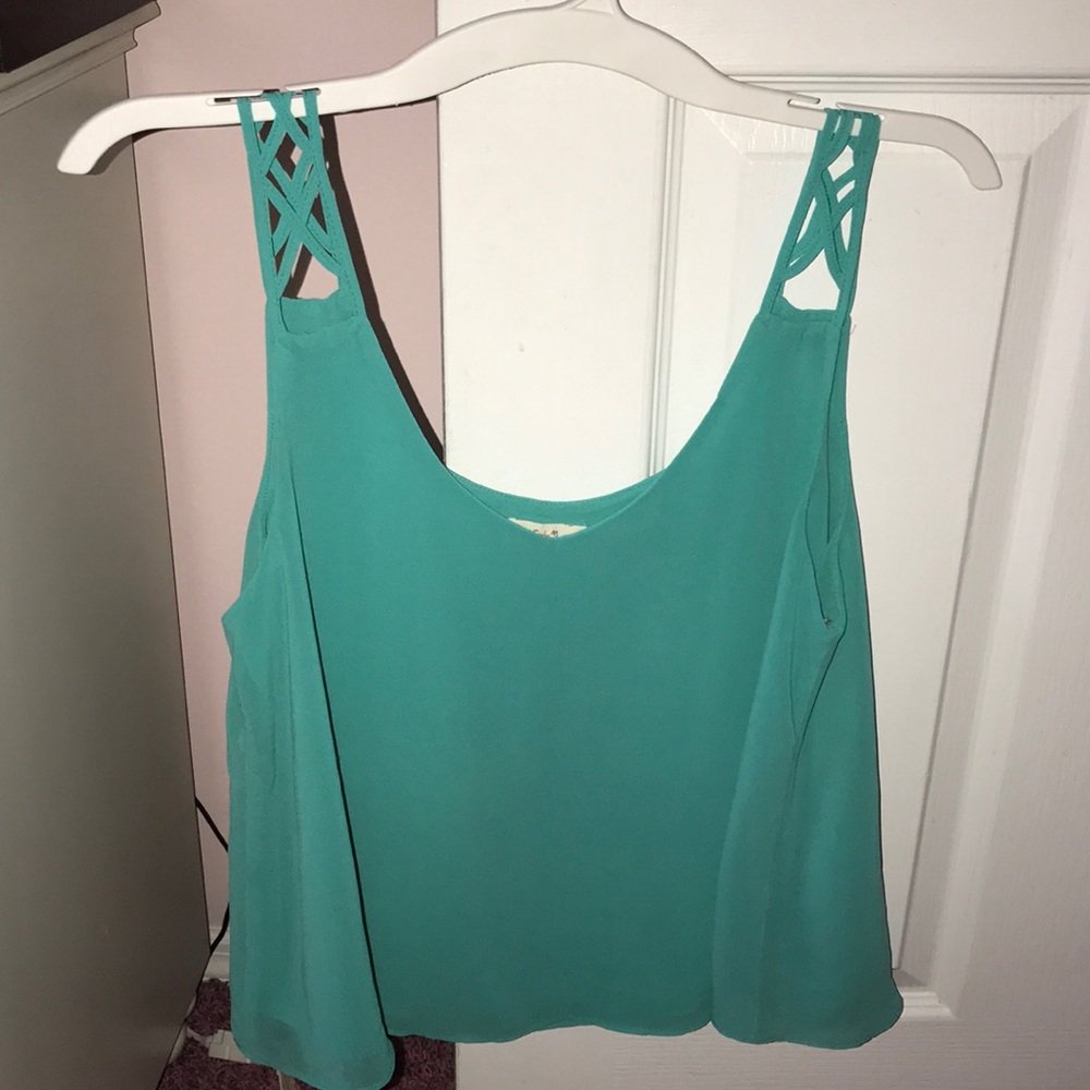 Turquoise cropped tank top